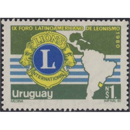 Uruguay 1056 1980 9º Forum Latinoamericano de Lions International MNH Uruguay 1056 1980 9º Forum Latinoamericano de Lions International MNH