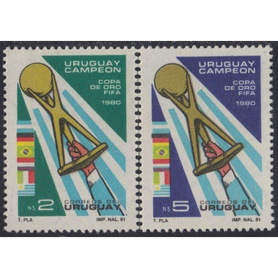 Uruguay 1074/75 1981 Campeón de la Copa de Fútbol en 1980 MNH Uruguay 1074/75 1981 Campeón de la Copa de Fútbol en 1980 MNH
