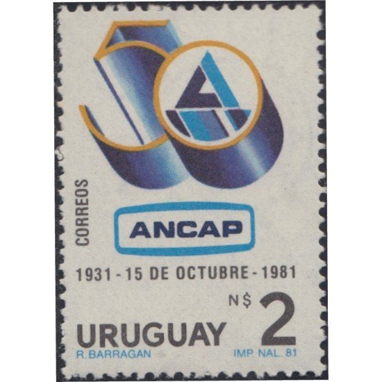 Uruguay 1089 1981 50 Aniversario de la creación de la Administración Nacional de combustibles y alcohol MNH Uruguay 1089 1981 50 Aniversario de la creación de la Administración Nacional de combustibles y alcohol MNH