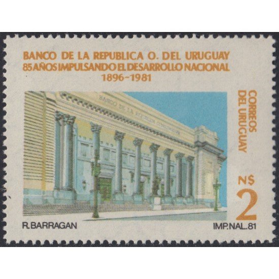 Uruguay 1092 1981 85º Aniversario de la creación de la Banca de la República Oriental de Uruguay MNH Uruguay 1092 1981 85º Aniversario de la creación de la Banca de la República Oriental de Uruguay MNH