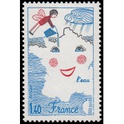 France Francia 2125 1981 El agua Concurso de dibujo infantil MNH France Francia 2125 1981 El agua Concurso de dibujo infantil MNH