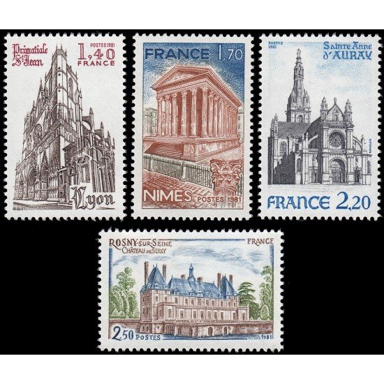 France Francia 2132/35 1981 Serie turística MNH