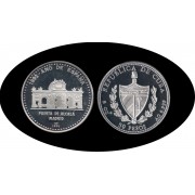 Cuba 50 pesos 1991 5 onzas  Puerta de Alcalá de Madrid plata silver