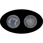 Cuba 10 pesos 1990 XXV Olimpiada Barcelona 92 plata silver