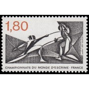 France Francia 2147 1981 Campeonato del mundo de esgrima MNH France Francia 2147 1981 Campeonato del mundo de esgrima MNH
