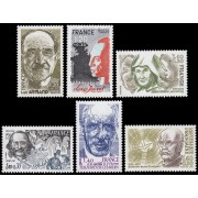 France Francia 2148/53 1981 Personajes célebres MNH France Francia 2148/53 1981 Personajes célebres MNH
