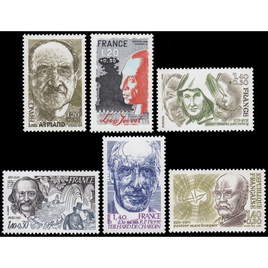 France Francia 2148/53 1981 Personajes célebres MNH