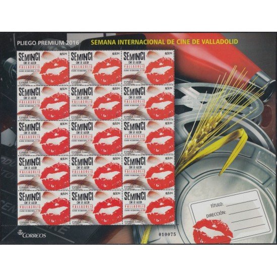 España Pliego Premium 41 2016 Semana Internacional de Cine Valladolid MNH España Pliego Premium 41 2016 Semana Internacional de Cine Valladolid MNH