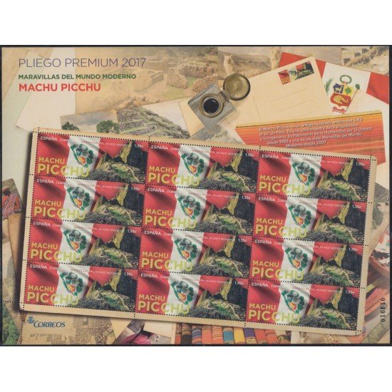 España Pliego Premium 52 2017 Machu Picchu MNH España Pliego Premium 52 2017 Machu Picchu MNH
