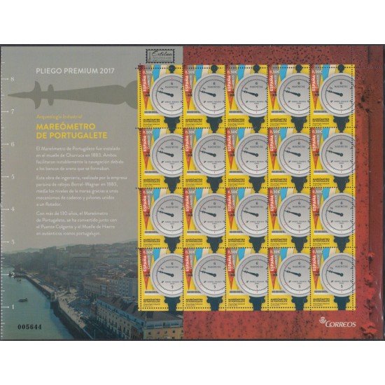 España Pliego Premium 55 2017 Mareómetro de Portugalete MNH España Pliego Premium 55 2017 Mareómetro de Portugalete MNH