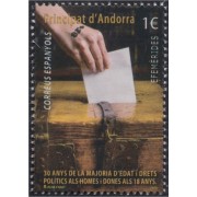 Andorra Española 434 2015 30 Años de la mayoría de edad MNH Andorra Española 434 2015 30 Años de la mayoría de edad MNH