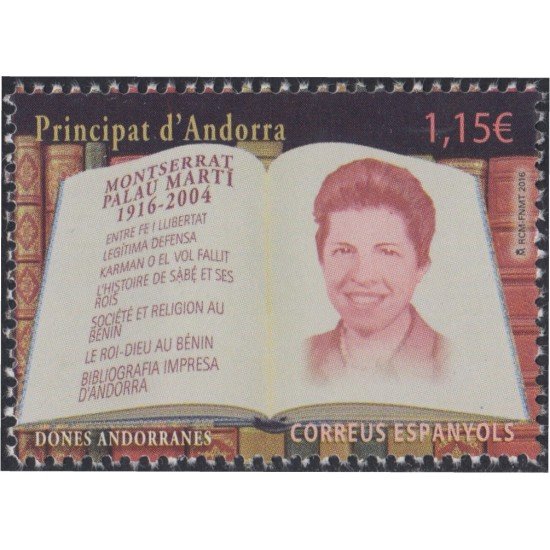 Andorra Española 450 2016 Mujeres Andorranas Monserrat Palau Martí MNH Andorra Española 450 2016 Mujeres Andorranas Monserrat Palau Martí MNH
