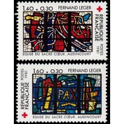 France Francia 2175/76 1981 Iglesia del Sacré-Coeur Corteo a favor de la Cruz Roja MNH