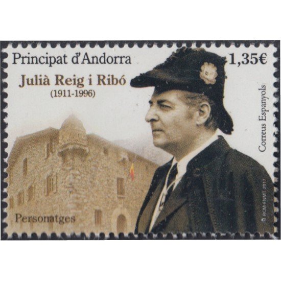 Andorra Española 459 2017 Personajes Juliá Reig i Ribó MNH Andorra Española 459 2017 Personajes Juliá Reig i Ribó MNH
