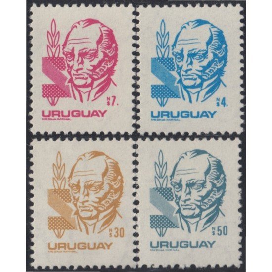 Uruguay 1097/1100 1982 Retrato de José Artigas MNH Uruguay 1097/1100 1982 Retrato de José Artigas MNH