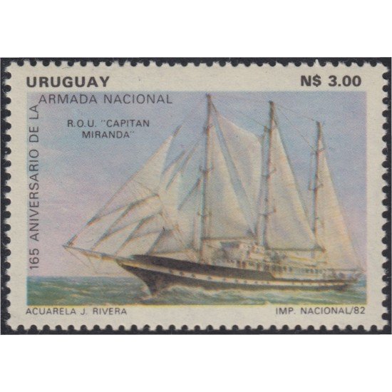Uruguay 1114 1982 165 Aniversario de la Escuadra Nacional Barco Ship MNH Uruguay 1114 1982 165 Aniversario de la Escuadra Nacional Barco Ship MNH