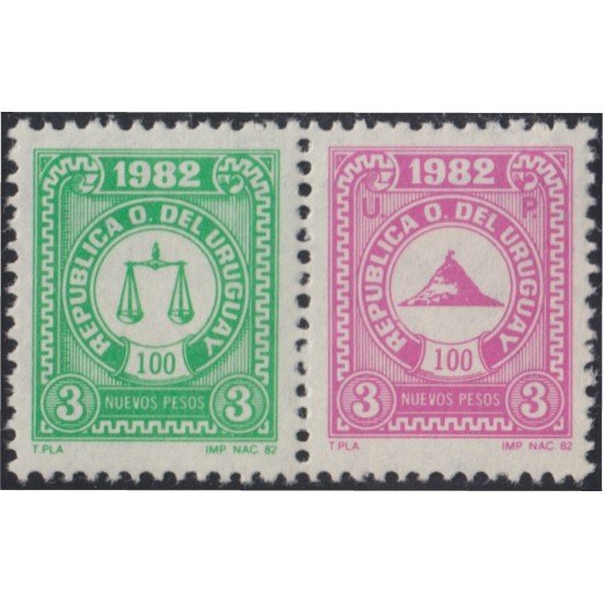 Uruguay 1116/17 1982 Día del timbre MNH Uruguay 1116/17 1982 Día del timbre MNH