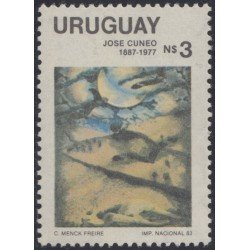 Uruguay 1128 1983 Obra de arte pintura abstracta de José Cuneo MNH Uruguay 1128 1983 Obra de arte pintura abstracta de José Cuneo MNH