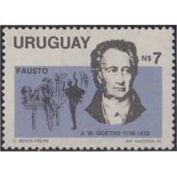 Uruguay 1129 1983 150º Aniversario de la muerte de J.W von Goethe MNH Uruguay 1129 1983 150º Aniversario de la muerte de J.W von Goethe MNH