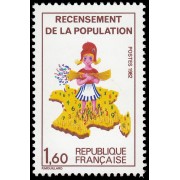 France Francia 2202 1982 Censo de la población MNH France Francia 2202 1982 Censo de la población MNH