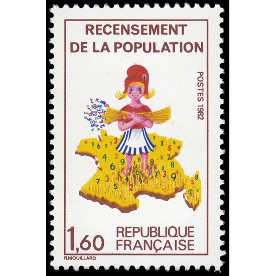France Francia 2202 1982 Censo de la población MNH