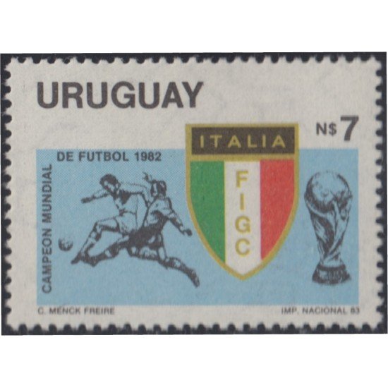 Uruguay 1131 1983 Italia Campeón del mundo de fútbol en 1982 MNH