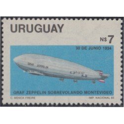 Uruguay 1132 1983 Dirigible Graf zeppelin survolant MNH Uruguay 1132 1983 Dirigible Graf zeppelin survolant MNH