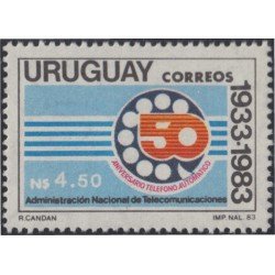 Uruguay 1137 1984 50º Aniversario del teléfono automático MNH Uruguay 1137 1984 50º Aniversario del teléfono automático MNH
