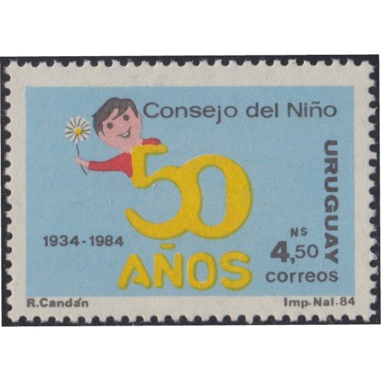 Uruguay 1152 1984 50 Aniversario del Consejo del niño MNH Uruguay 1152 1984 50 Aniversario del Consejo del niño MNH