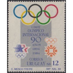 Uruguay 1156 1985 90º Aniversario del Comité Olímpico Internacional MNH Uruguay 1156 1985 90º Aniversario del Comité Olímpico Internacional MNH