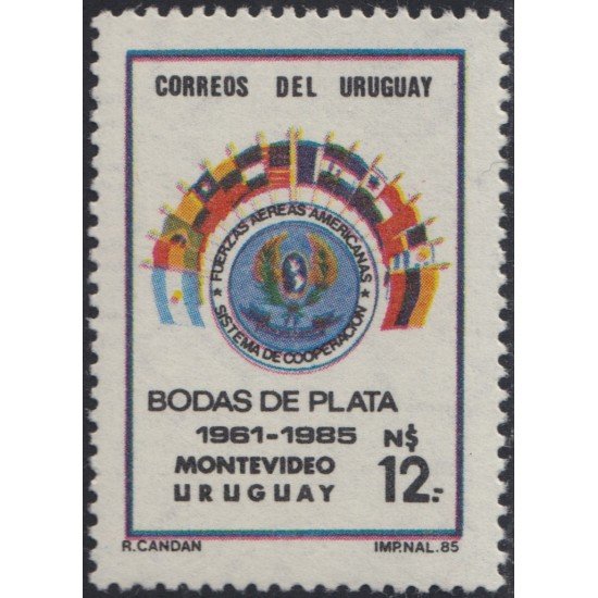 Uruguay 1158 1985 25º Aniversario del sistema de cooperación entre las fuerzas aéreas de América Emblema MNH Uruguay 1158 1985 25º Aniversario del sistema de cooperación entre las fuerzas aéreas de América Emblema MNH