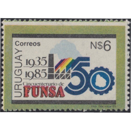 Uruguay 1160 1985 50 Años de FUNSA MNH Uruguay 1160 1985 50 Años de FUNSA MNH