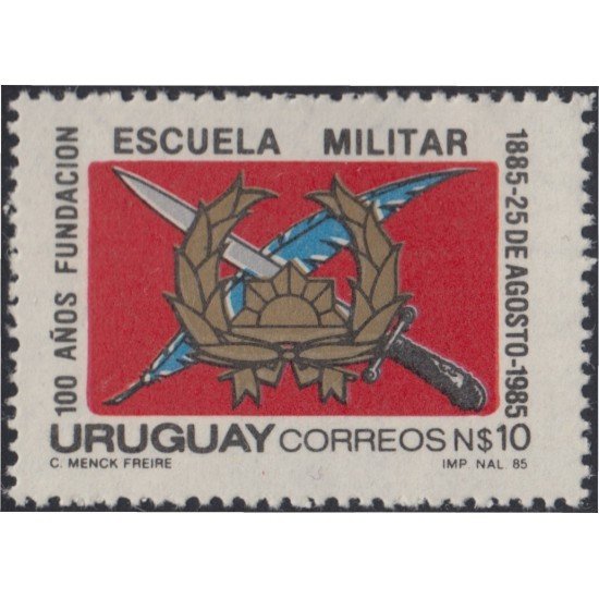 Uruguay 1168 1985 50 Años de la fundación de la Escuela Militar Uruguaya MNH Uruguay 1168 1985 50 Años de la fundación de la Escuela Militar Uruguaya MNH