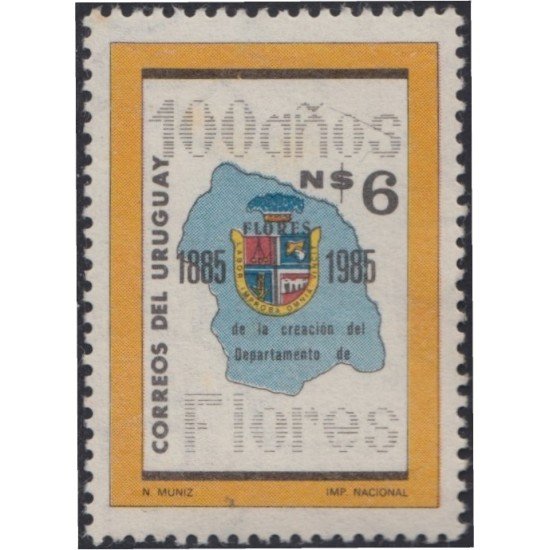 Uruguay 1169 1985 100 Años de la fundación de la provincia de Flores MNH Uruguay 1169 1985 100 Años de la fundación de la provincia de Flores MNH