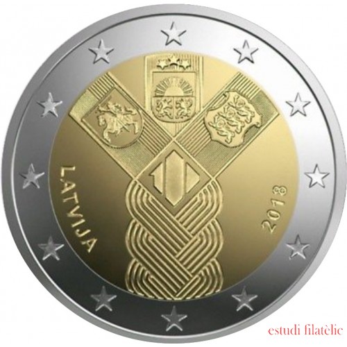 Letonia 2018 2 € euros conmemorativos Estados Bálticos 