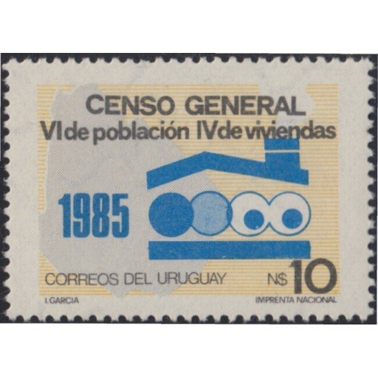 Uruguay 1175 1986 Censo General MNH Uruguay 1175 1986 Censo General MNH