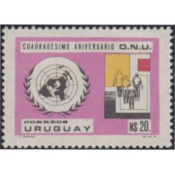Uruguay 1177 1986 40º Aniversario de la Organización de las Naciones Unidas MNH Uruguay 1177 1986 40º Aniversario de la Organización de las Naciones Unidas MNH