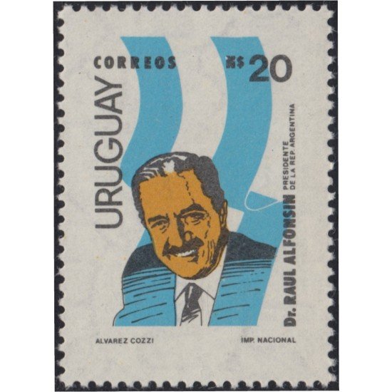 Uruguay 1197 1986 Visita del Presidente de la República Argentina Raoul Alfonsin MNH Uruguay 1197 1986 Visita del Presidente de la República Argentina Raoul Alfonsin MNH
