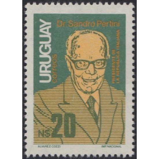 Uruguay 1201 1986 Presidente de la República Italiana Dr Sandro Pertini MNH Uruguay 1201 1986 Presidente de la República Italiana Dr Sandro Pertini MNH