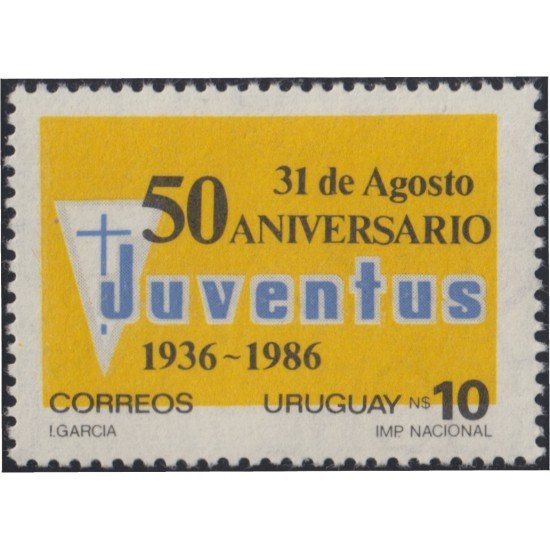 Uruguay 1204 1986 50 Aniversario de Juventus Emblema MNH Uruguay 1204 1986 50 Aniversario de Juventus Emblema MNH