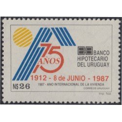 Uruguay 1222 1987 75º Aniversario de la Banca Hipotecaria MNH Uruguay 1222 1987 75º Aniversario de la Banca Hipotecaria MNH