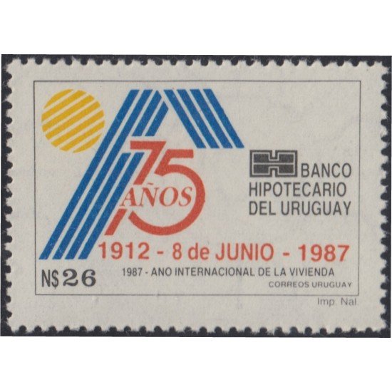 Uruguay 1222 1987 75º Aniversario de la Banca Hipotecaria MNH Uruguay 1222 1987 75º Aniversario de la Banca Hipotecaria MNH
