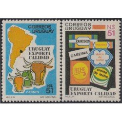 Uruguay 1223/24 1987 Exportación uruguaya Vacas productos lácteos MNH Uruguay 1223/24 1987 Exportación uruguaya Vacas productos lácteos MNH