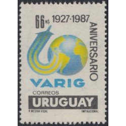 Uruguay 1228 1987 Globo y avión estilizado MNH Uruguay 1228 1987 Globo y avión estilizado MNH