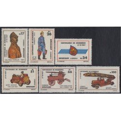 Uruguay 1241/46 1988 Centenario de los cuerpos de bomberos MNH Uruguay 1241/46 1988 Centenario de los cuerpos de bomberos MNH