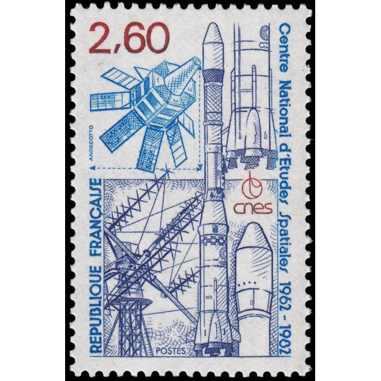 France Francia 2213 1982 20 aniv. del Centro nacional de estudios espaciales MNH