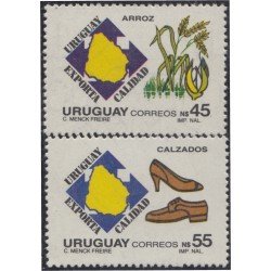 Uruguay 1250/51 1988 Exportaciones uruguayas Arroz Calzados MNH Uruguay 1250/51 1988 Exportaciones uruguayas Arroz Calzados MNH