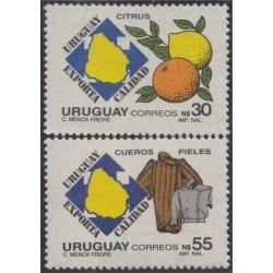 Uruguay 1254/55 1988 Exportación Uruguaya Cítricos Pieles MNH Uruguay 1254/55 1988 Exportación Uruguaya Cítricos Pieles MNH