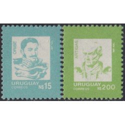 Uruguay 1256/57 1988 Serie Antigua Oribe Artigas MNH Uruguay 1256/57 1988 Serie Antigua Oribe Artigas MNH