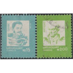Uruguay 1256/57 1988 Serie Antigua Oribe Artigas Usado Uruguay 1256/57 1988 Serie Antigua Oribe Artigas Usado